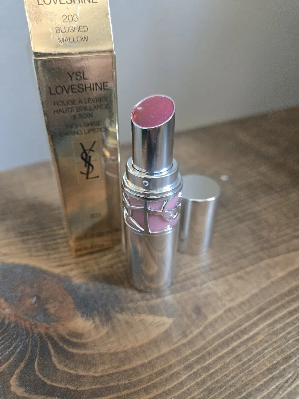 YSL Loveshine High Shine Caring Lipstick - 203 Blushed Mallow